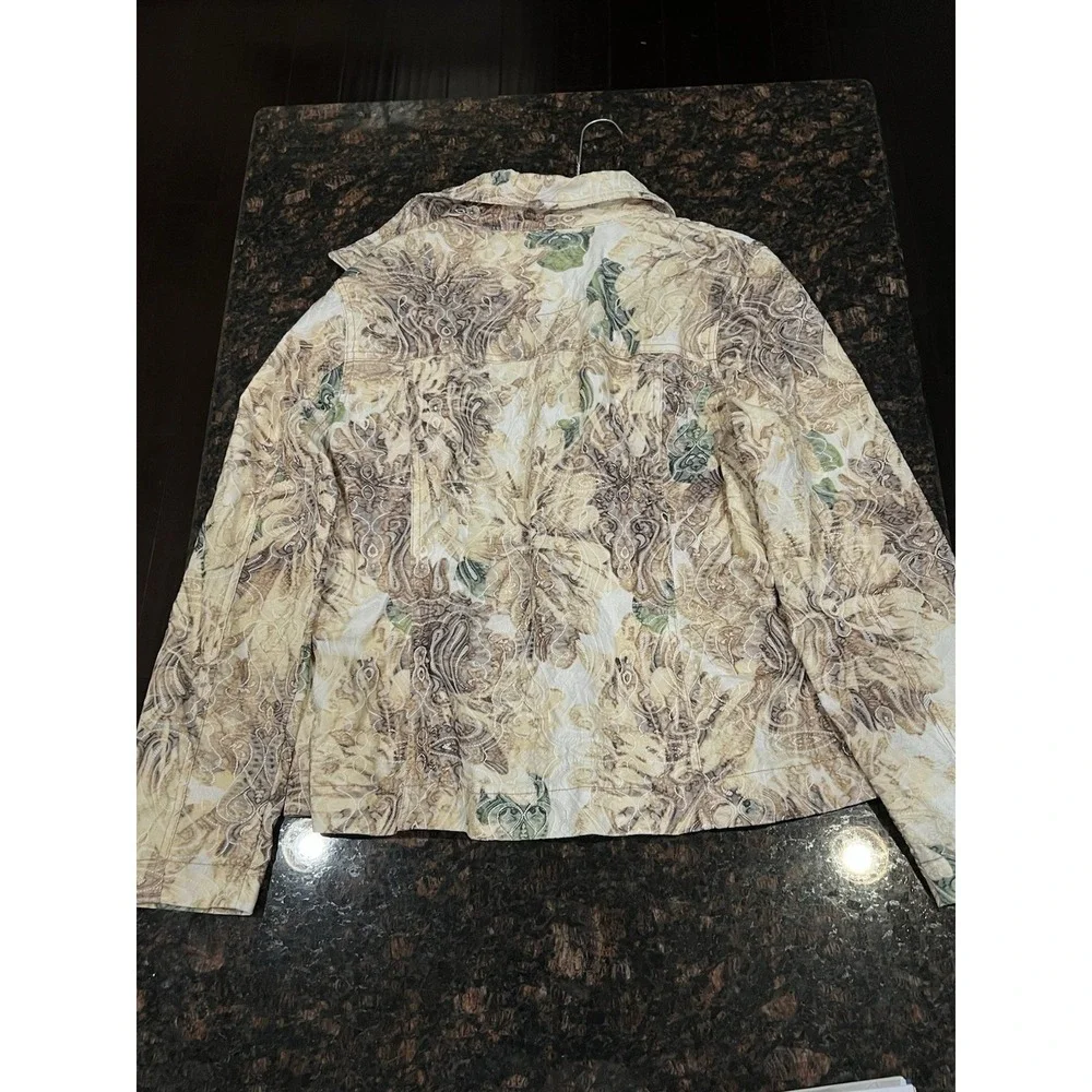 Analogy Women's Floral Jacket   Long Sleeve Cotton blend Boho-Chic - Picture 2 of 6